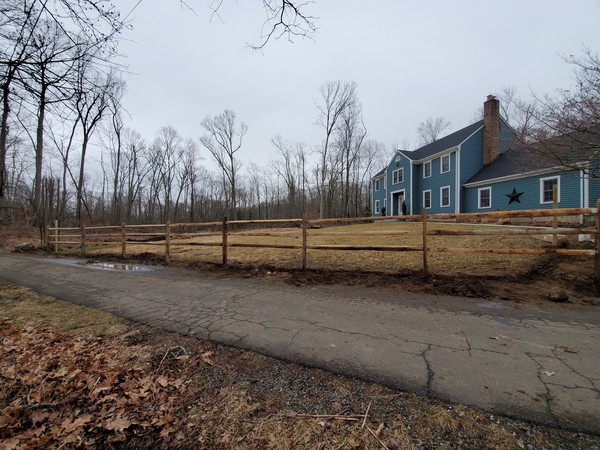 Installed Split Rail fence & x2 post lights in Southbury, CT (5)